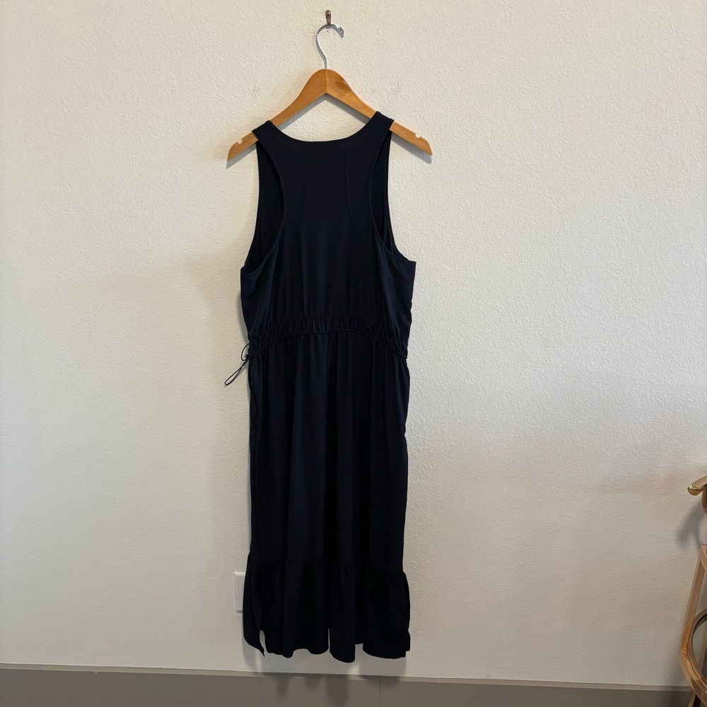 Zella Black Sleeveless Maxi Dress with Drawstring Waist